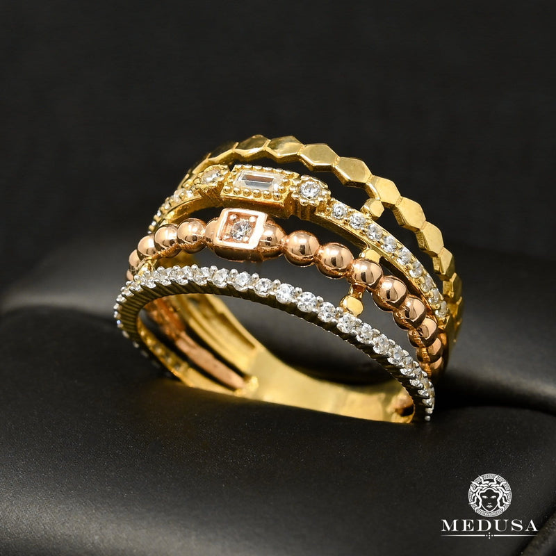 10K Gold Ring | Women&#39;s Ring Colored F7 - 3 Tones Gold 3 Tones