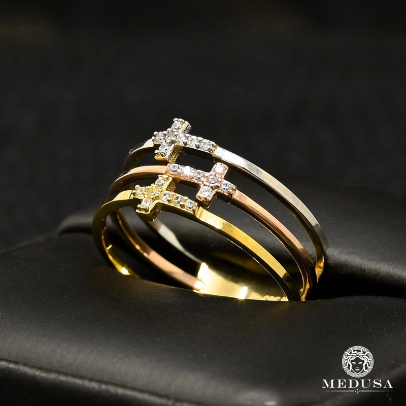 Bague en Or 10K | Bague Femme Colored F9 - 3 Tons Or 3 Tons