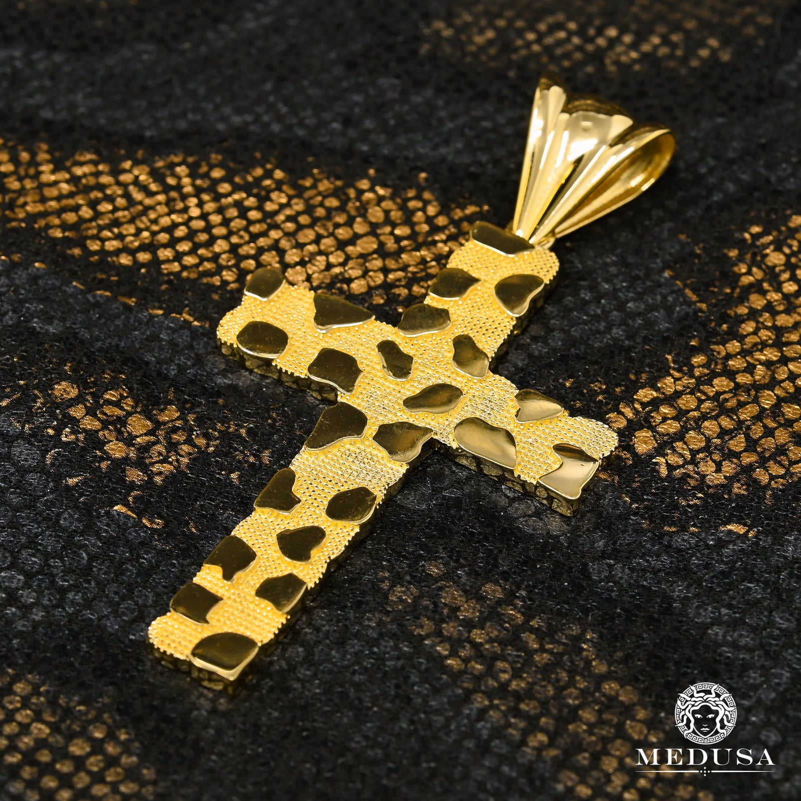 10K Gold Pendant | Pendant Cross Crystal X25 Yellow Gold