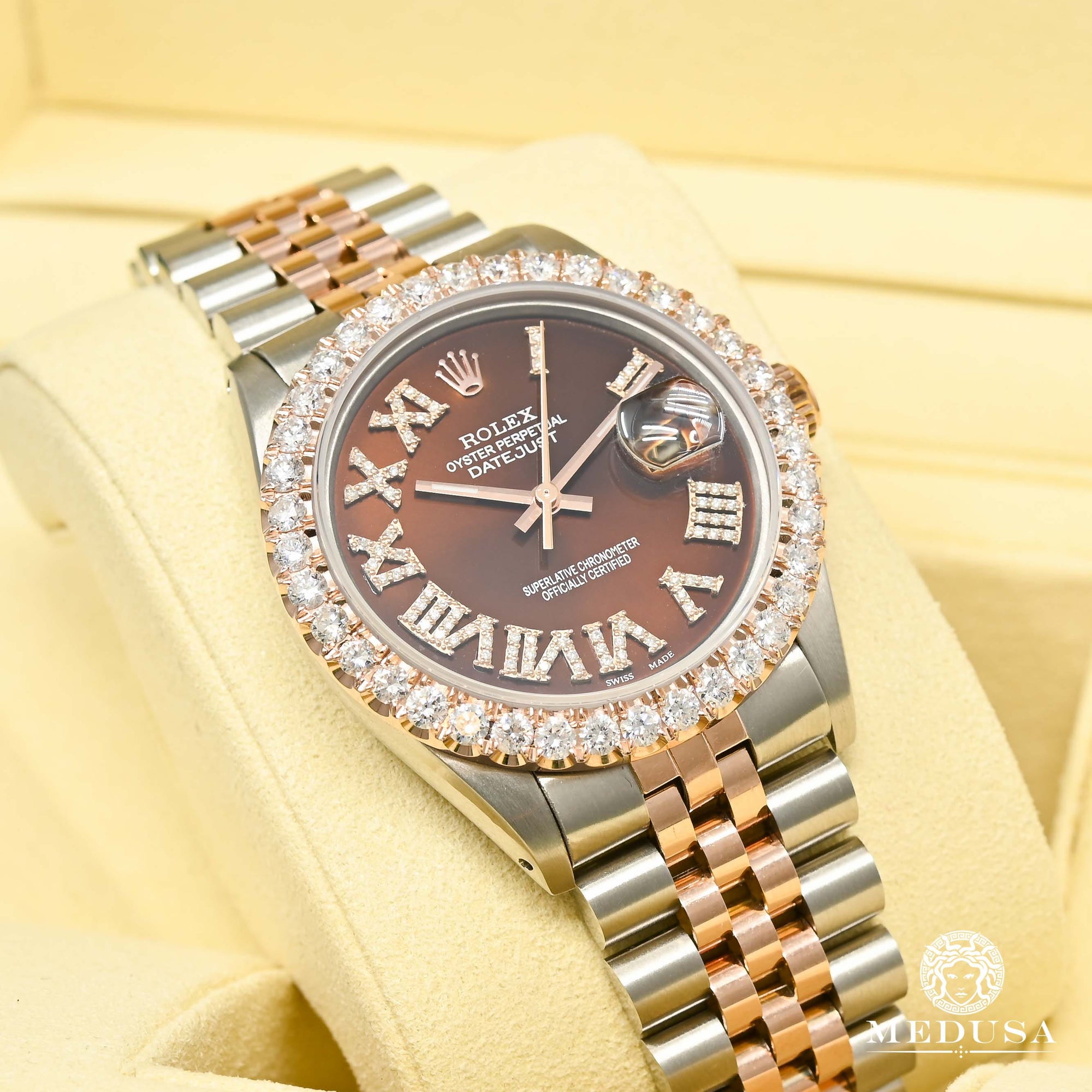 Montre Rolex | Montre Homme Datejust 36mm - Rose 2 Tons Chocolate Or Rose 2 Tons