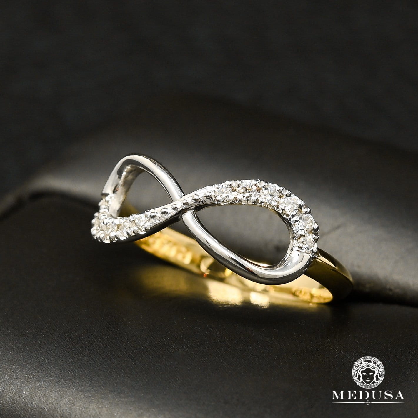 10K Gold Diamond Ring | Eternal D4 Women's Ring - 16PT Diamond / 2 Tone Gold