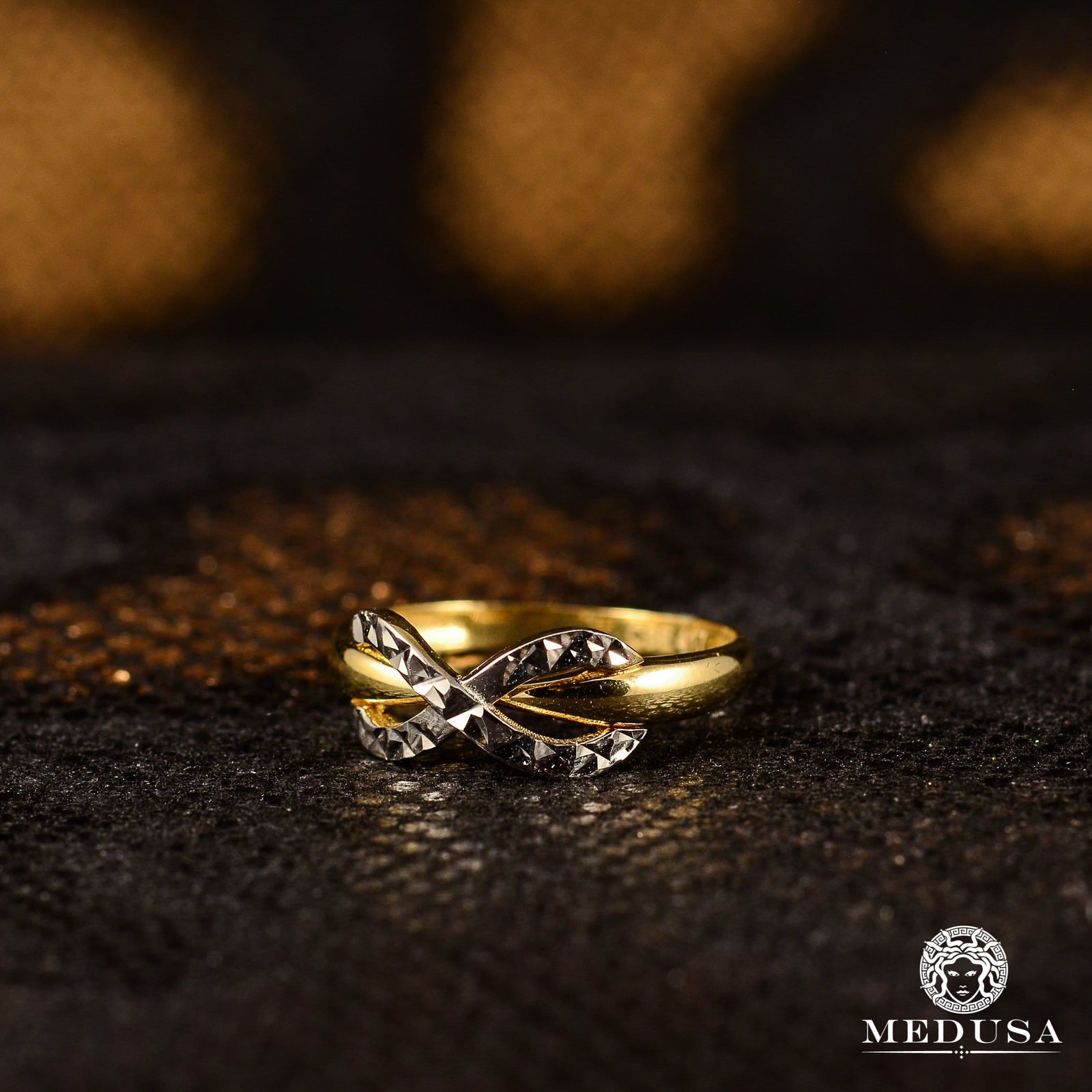 10K Gold Ring | Eternal Women's Ring F14 - Infinity Gold 2 Tones