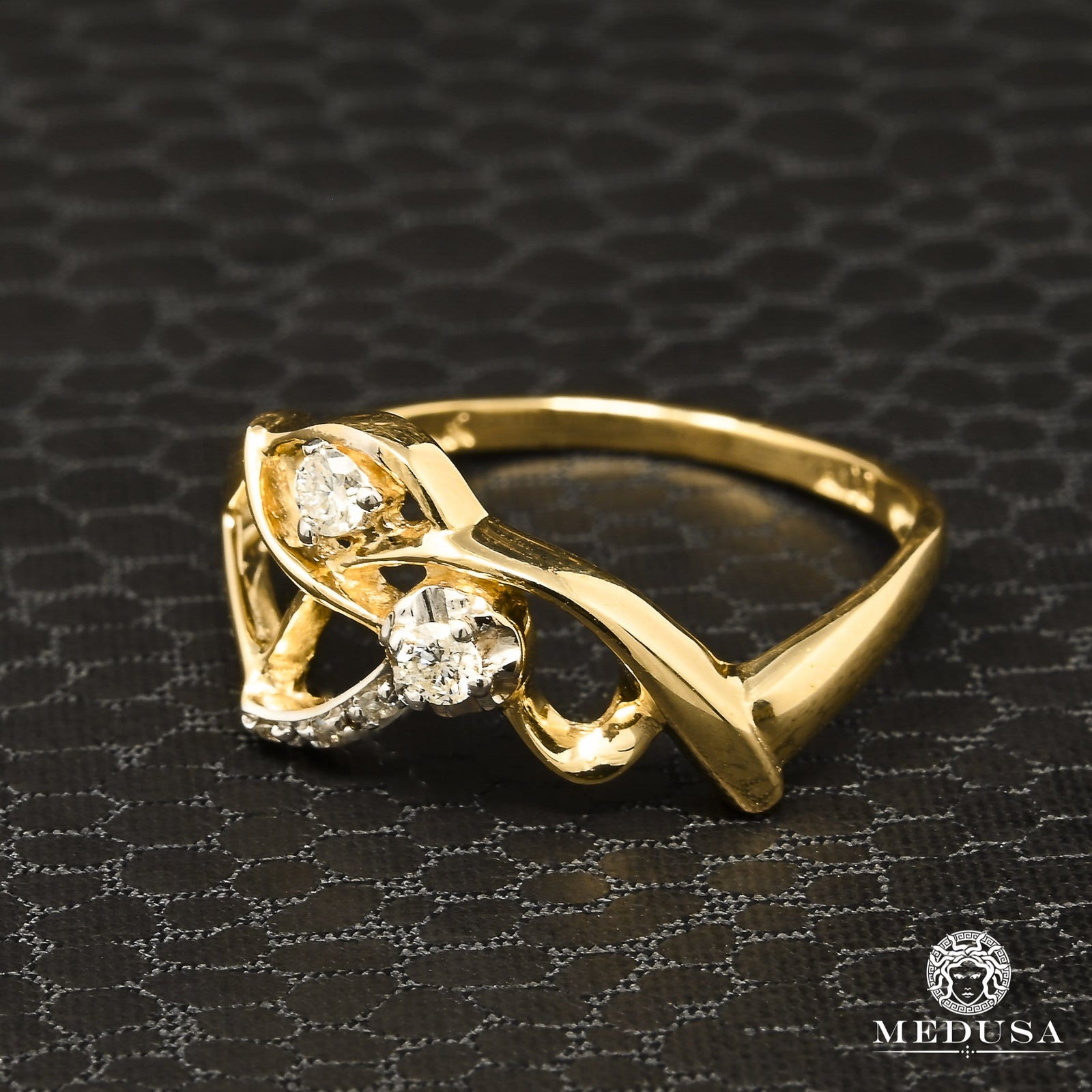 14K Gold Diamond Ring | Fairy D3 Women's Ring - 10PT Diamond / Yellow Gold