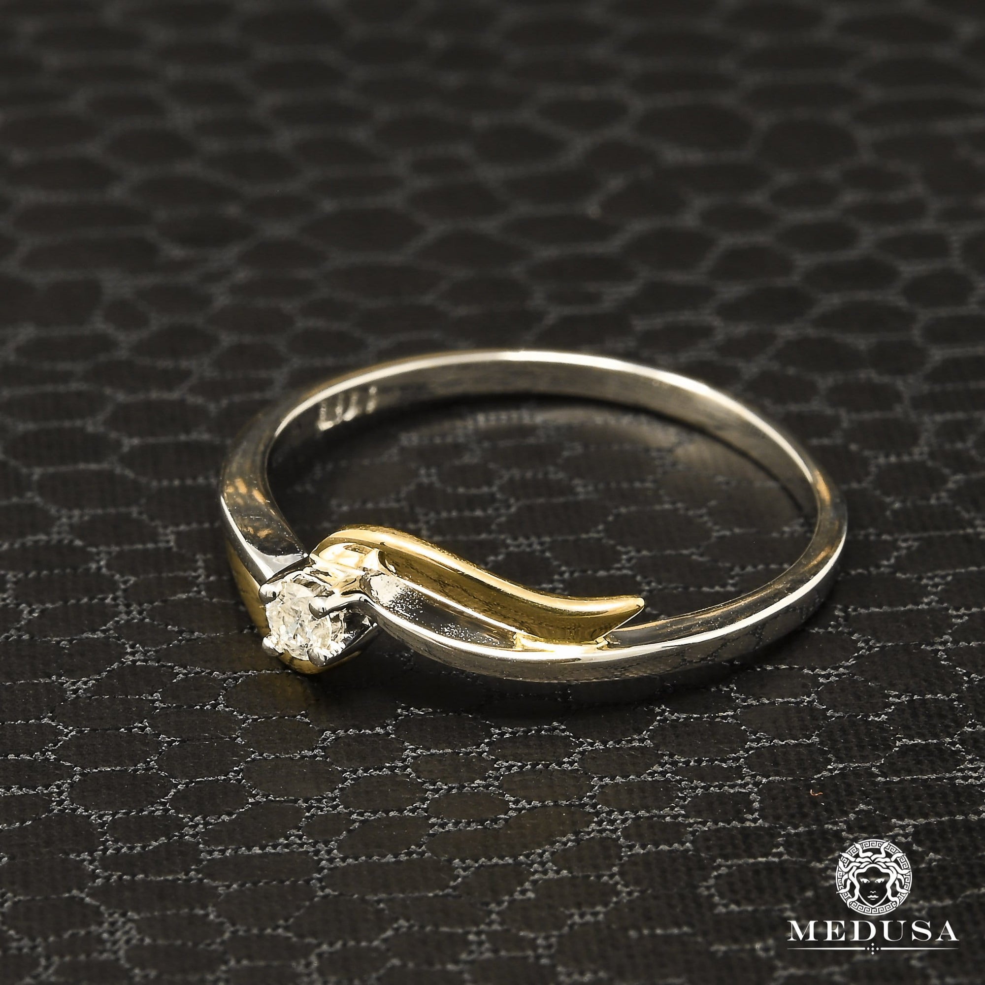 14K Gold Diamond Ring | Fairy D4 Women's Ring - 5PT Diamond / 2 Tone Gold