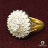 10K Gold Diamond Ring | Flower D1 Women&#39;s Ring - 2.00CT Diamond / 2 Tone Gold