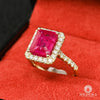 Bague à Diamants en Or 14K | Bague Femme Gemstone D1 - Diamant Rubis / Or Jaune