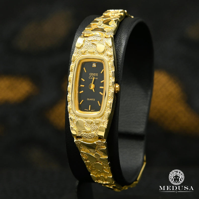 10K Gold Watch | Geneva Women&#39;s Watch F3 - Nugget Yellow Gold