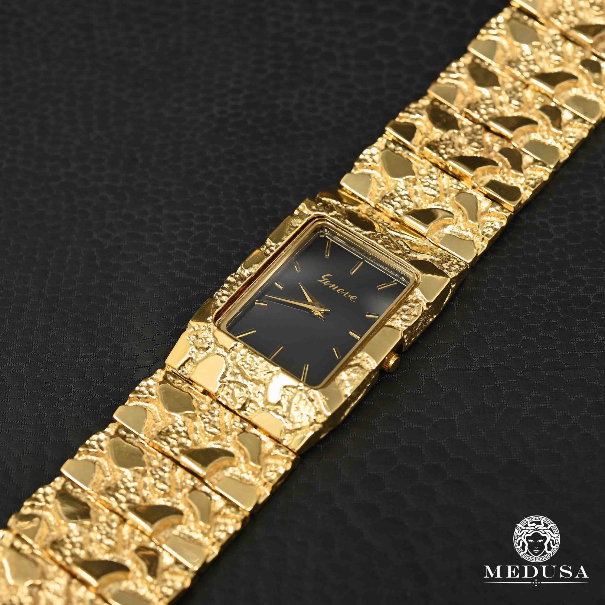 Montre en Or 10K | Montre Homme Genève H2 - Nugget Or Jaune