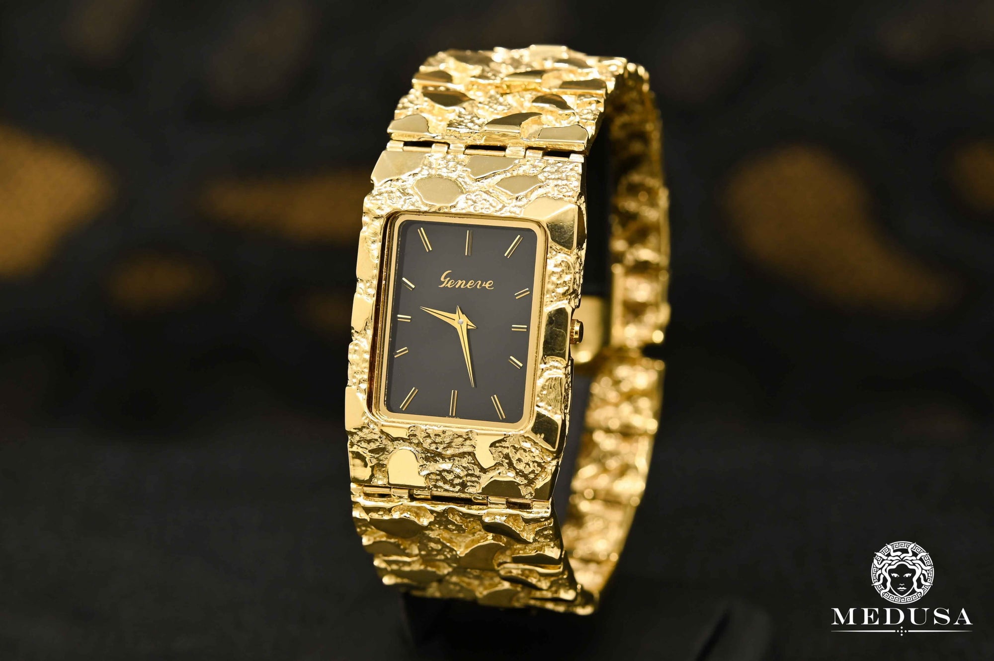 Montre en Or 10K | Montre Homme Genève H2 - Nugget Or Jaune