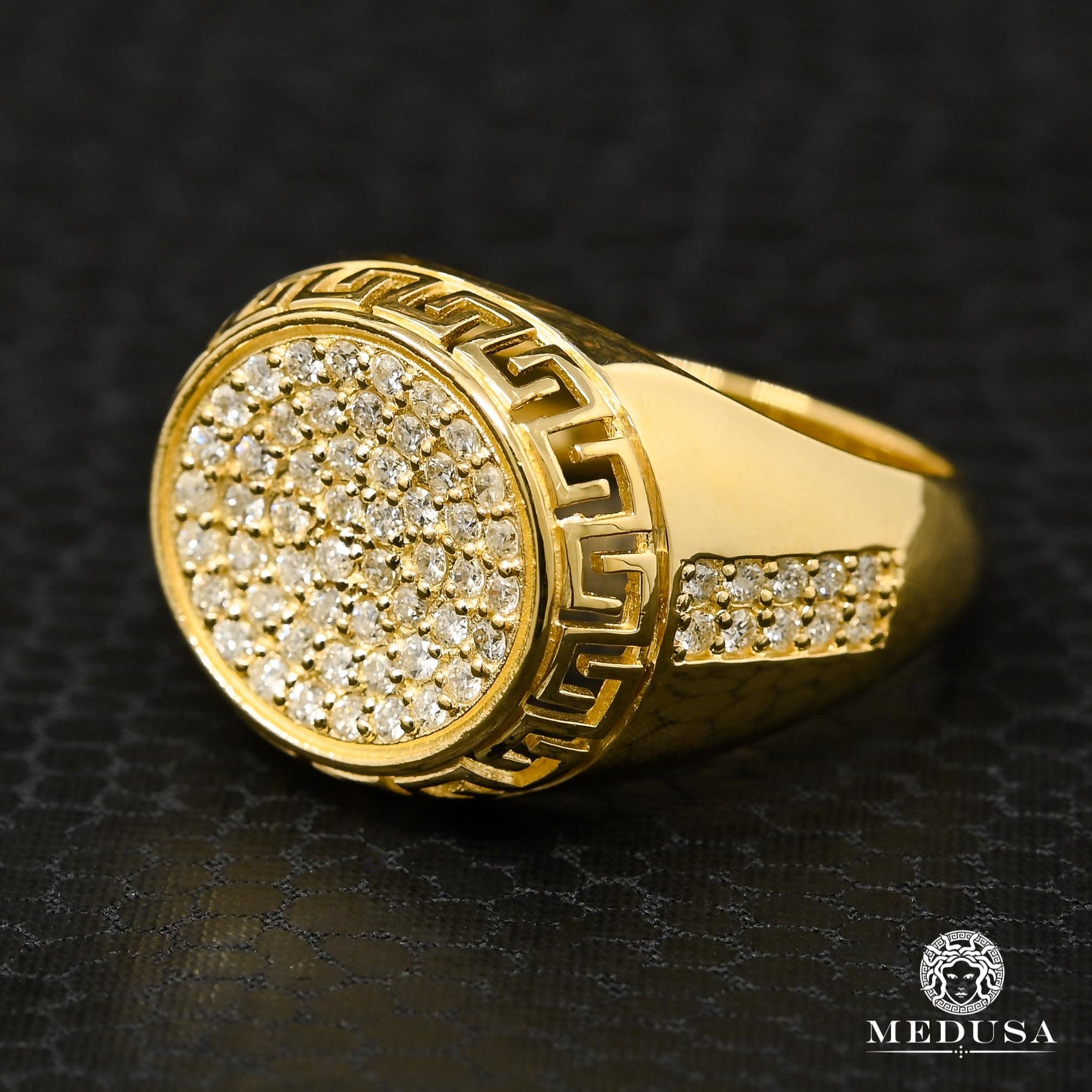 10K Gold Diamond Ring | Glam Men's Ring D1 - Diamond