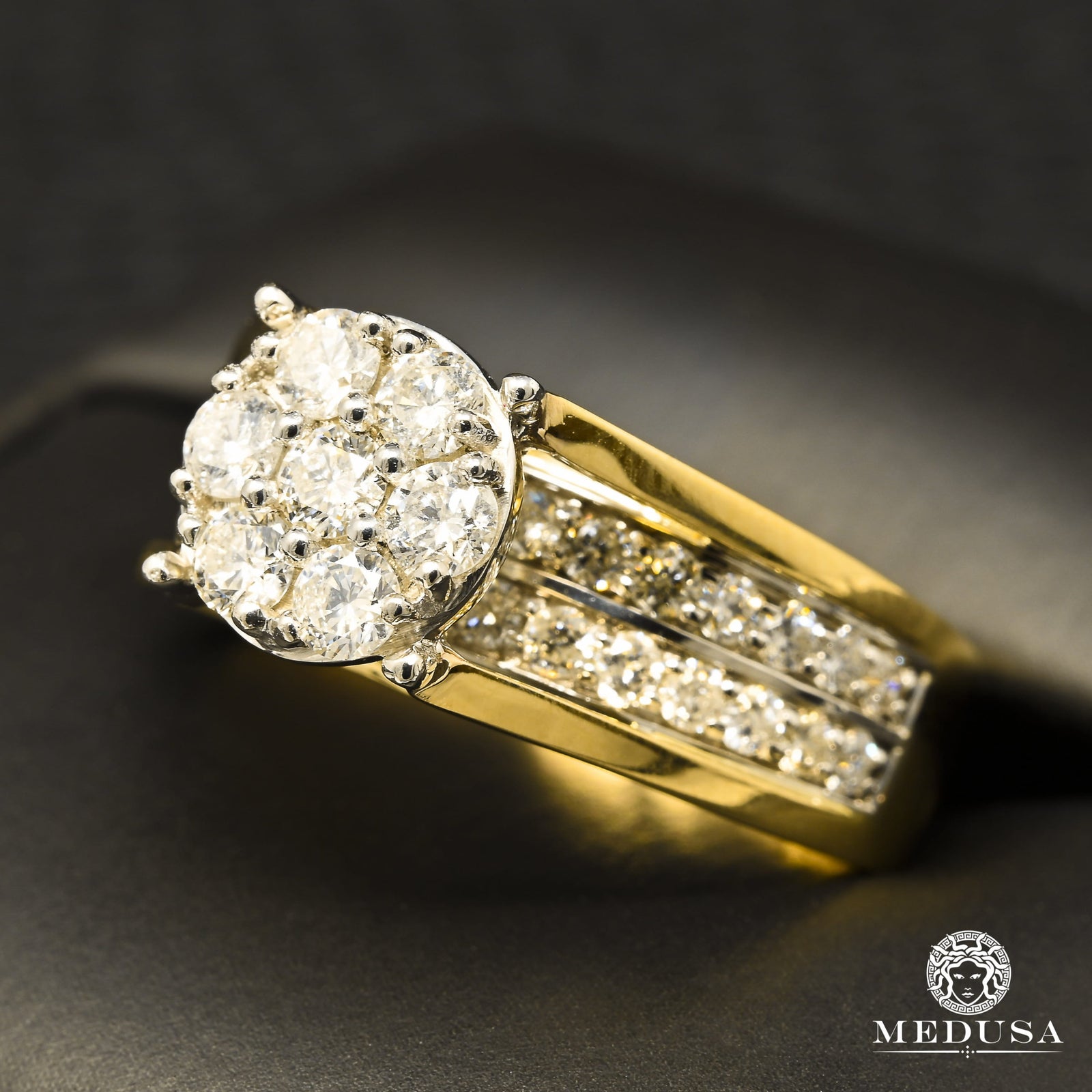 10K Gold Diamond Ring | Glass D1 Women's Ring - 1.00CT Diamond / 2 Tone Gold