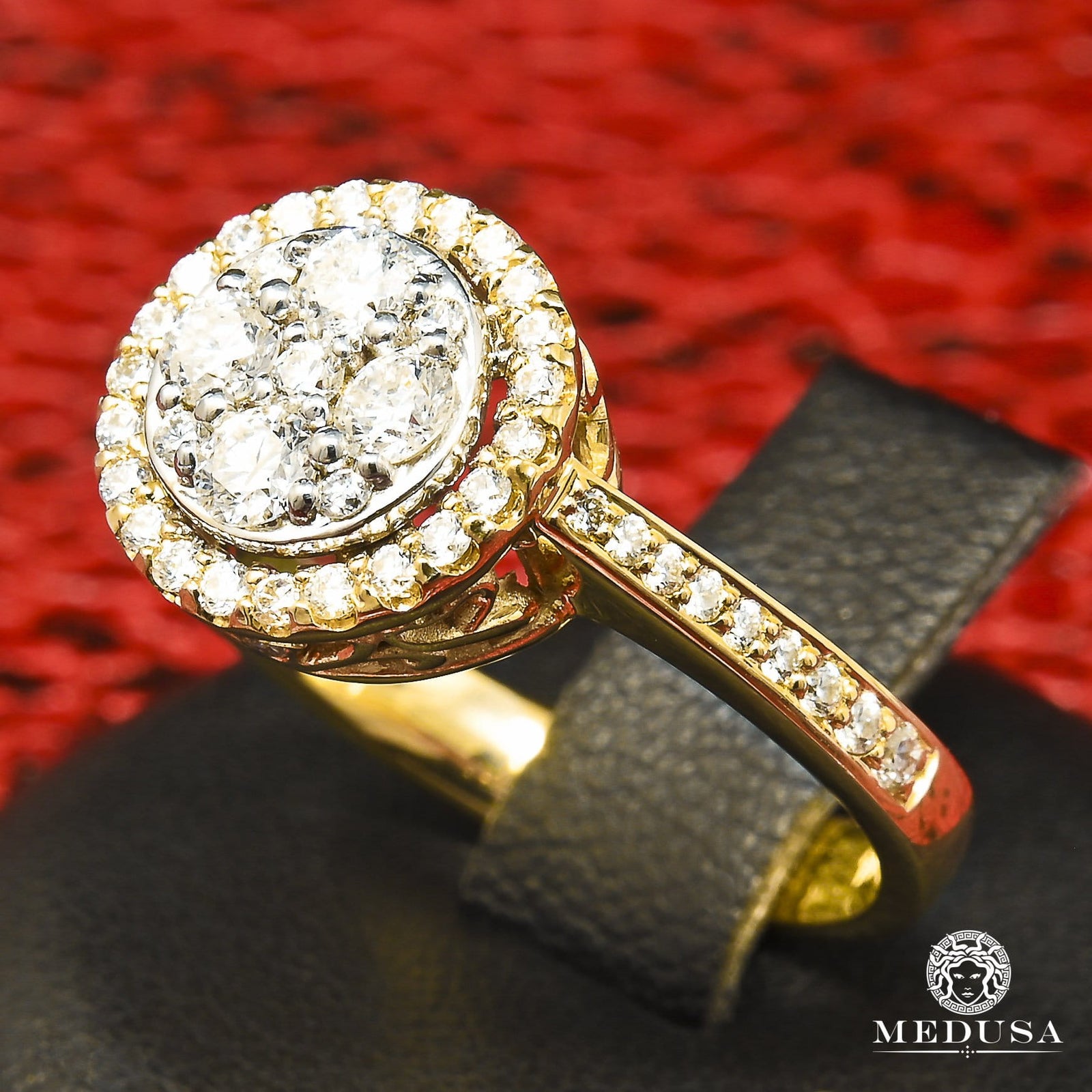 10K Gold Diamond Ring | Glass D4 Women's Ring - Diamond 0.70CT / Yellow Gold