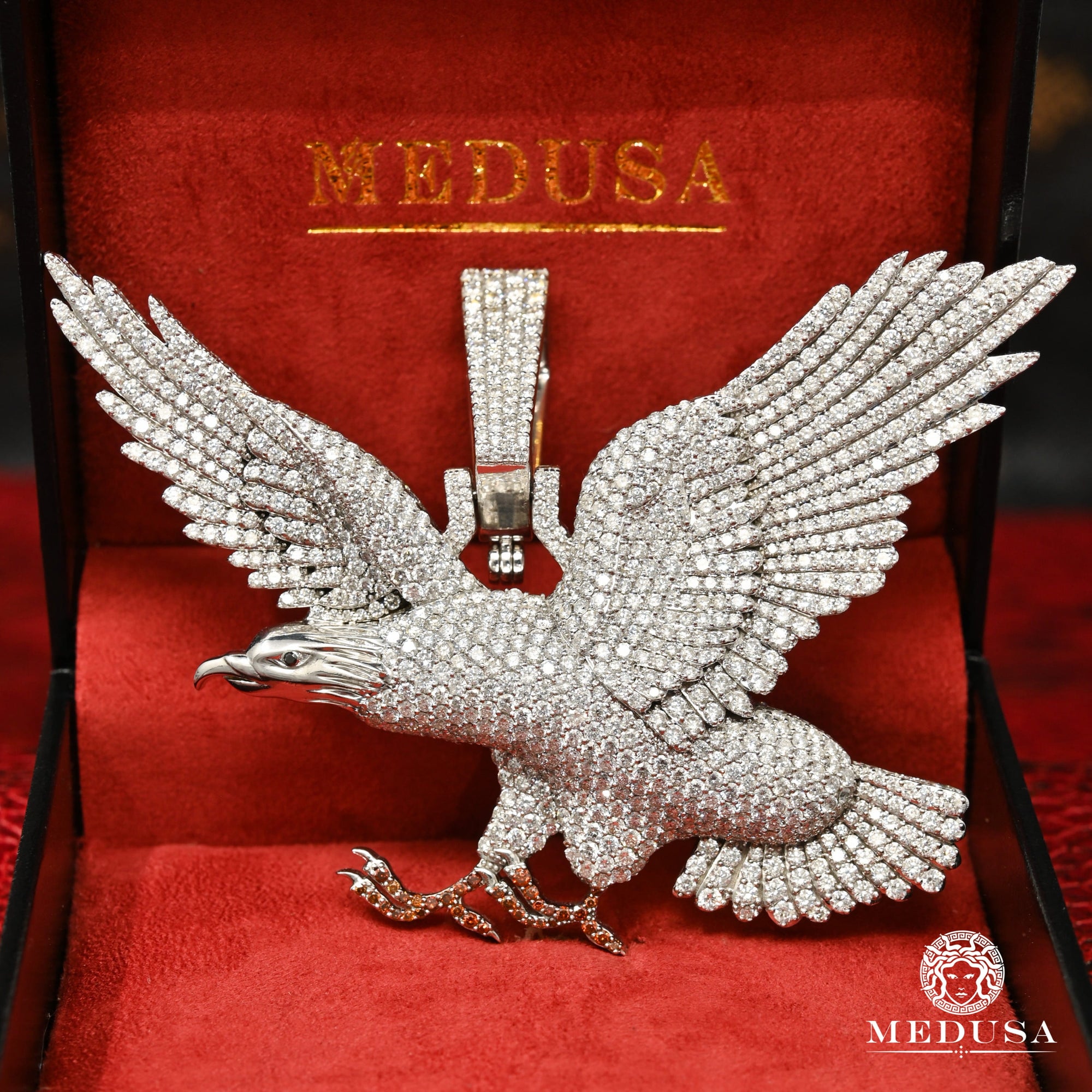 10K Gold Diamond Pendant | Divers Golden Eagle D1 Pendant - White Gold Diamond