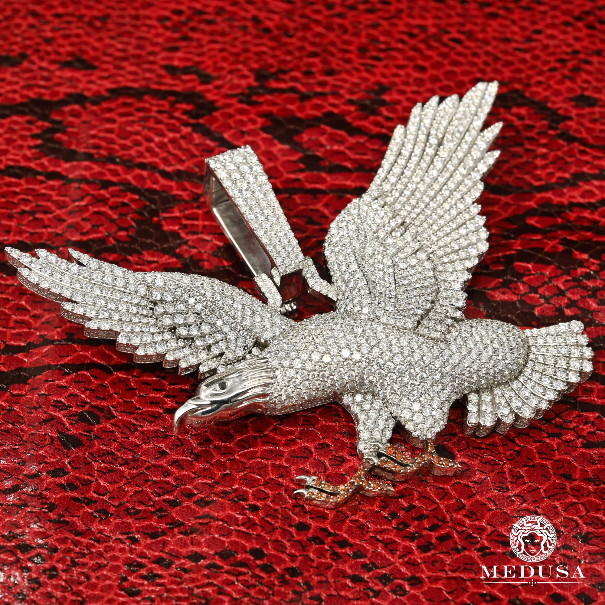 10K Gold Diamond Pendant | Divers Golden Eagle D1 Pendant - White Gold Diamond