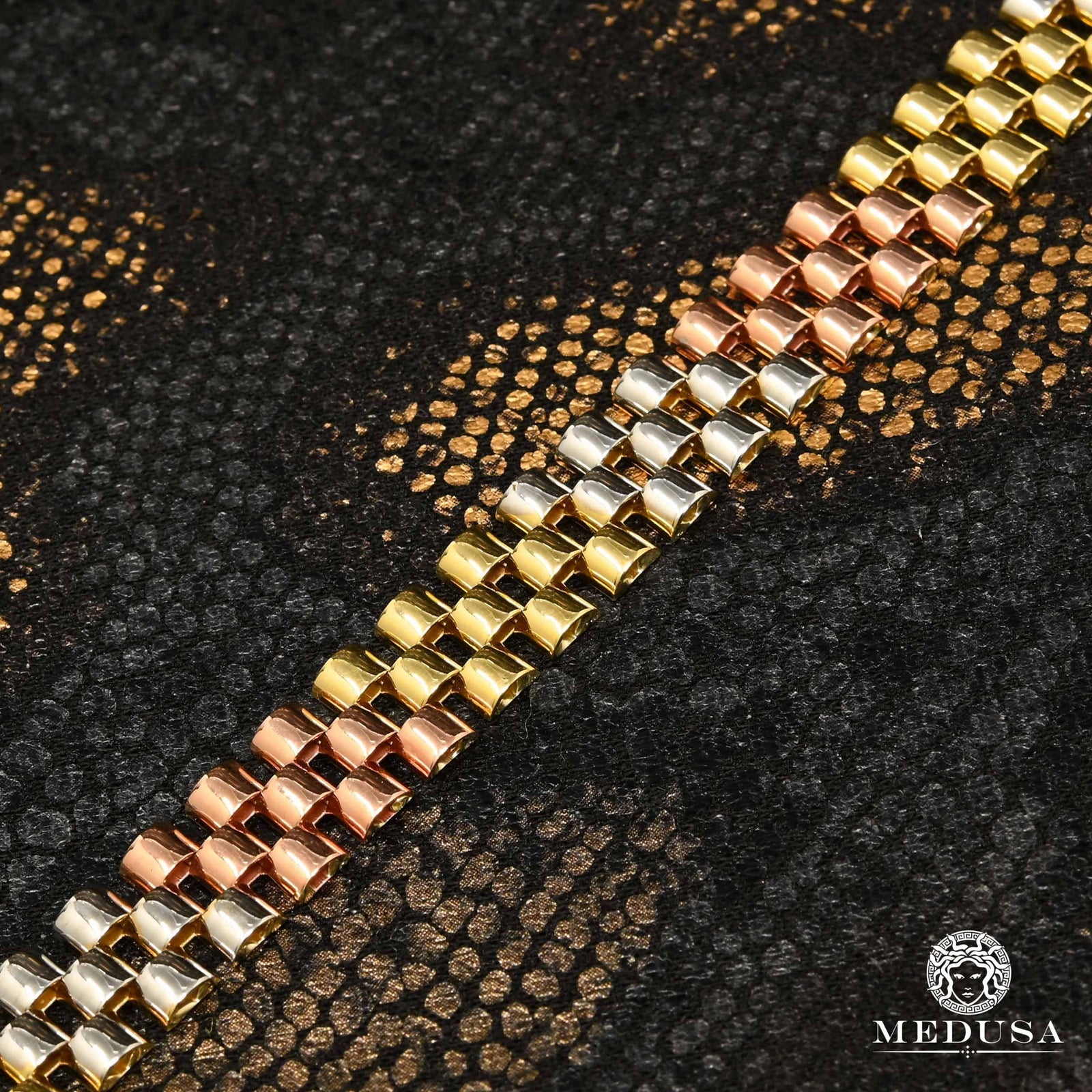 10K Gold Bracelet | Bracelet Woman Gorgeous F20 Gold 3 Tones