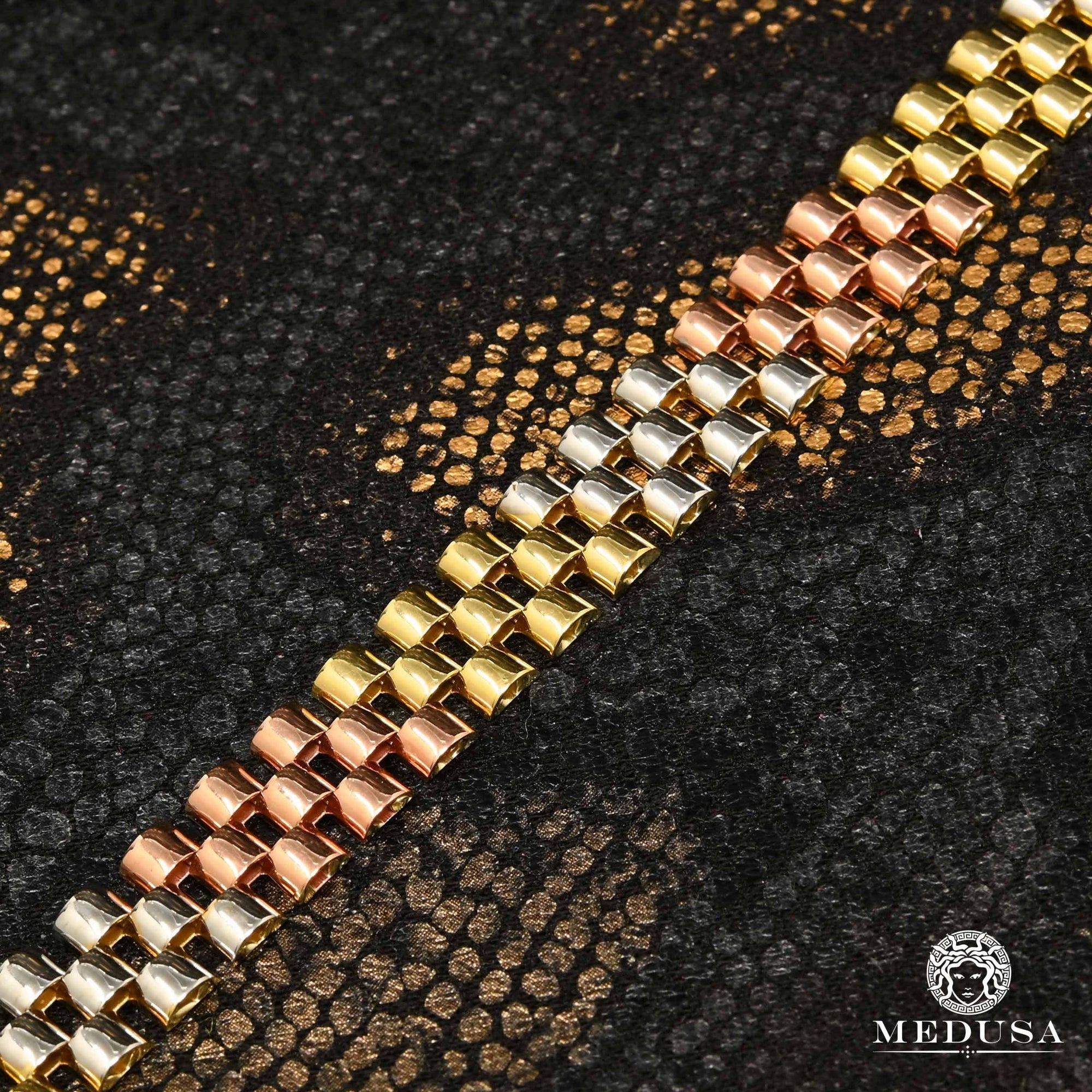 10K Gold Bracelet | Bracelet Woman Gorgeous F20 Gold 3 Tones