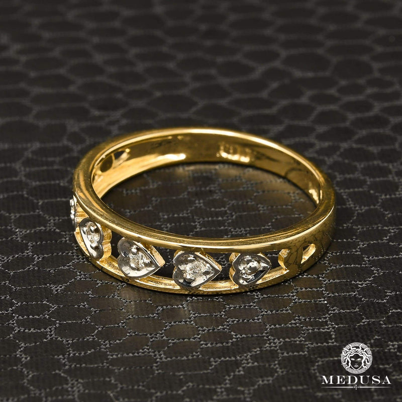 14K Gold Diamond Ring | Women&#39;s Ring Heart D10 - 4PT Diamond / 2 Tone Gold