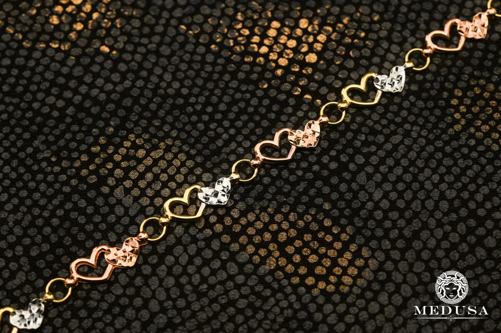 10K Gold Bracelet | Bracelet Woman Hearty F1