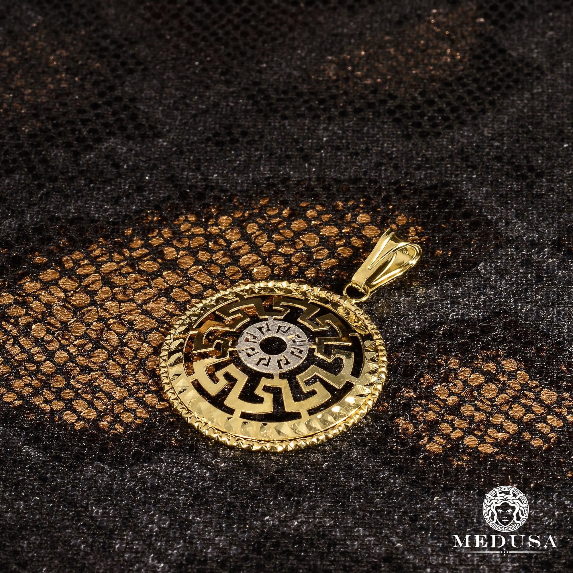 Pendentif en Or 10K | Médaillon Hélios F3 Medium