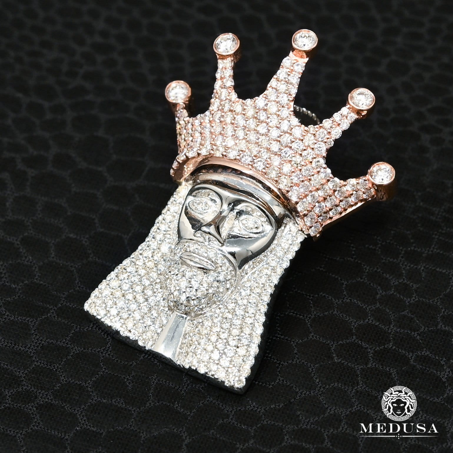 10K Gold Diamond Pendant | Divers Jesus D8 Pendant - Diamond Rose Gold 2 Tones