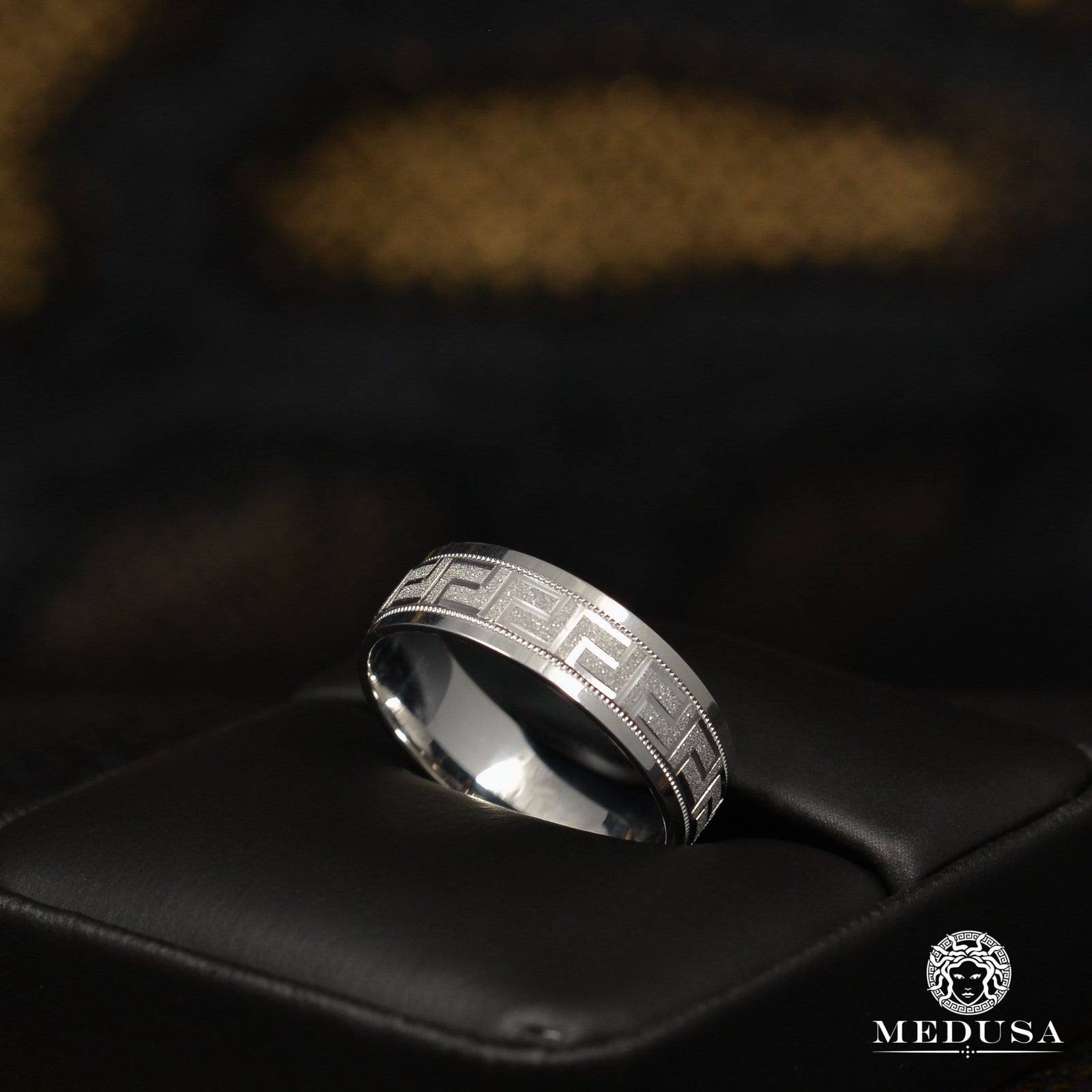 10K Gold Band | Men's Band Band H1 White Gold - MED241