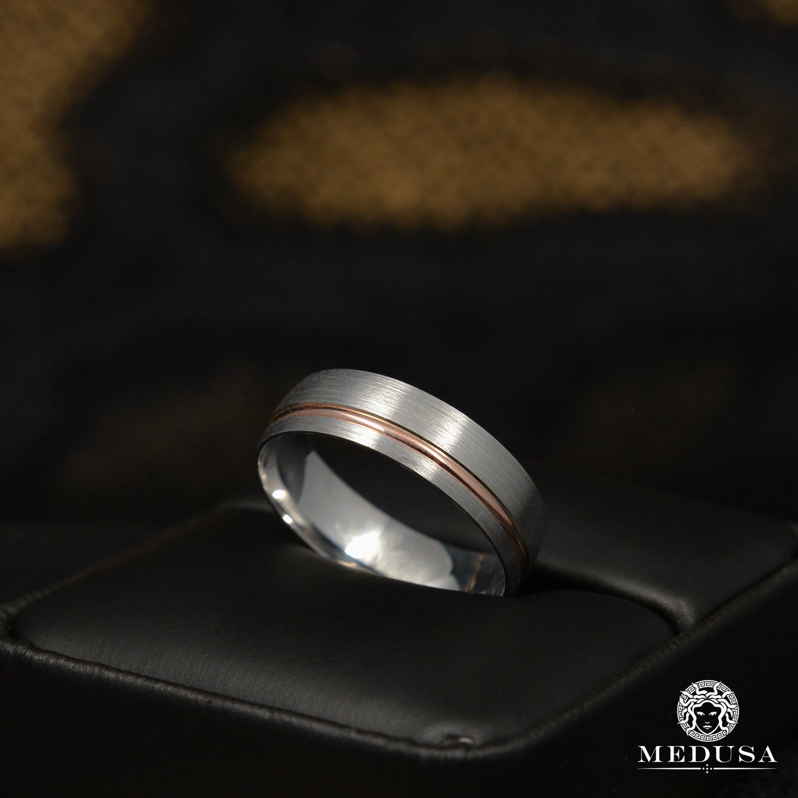 10K Gold Band | Men's Band Band H13 White Gold - MED257