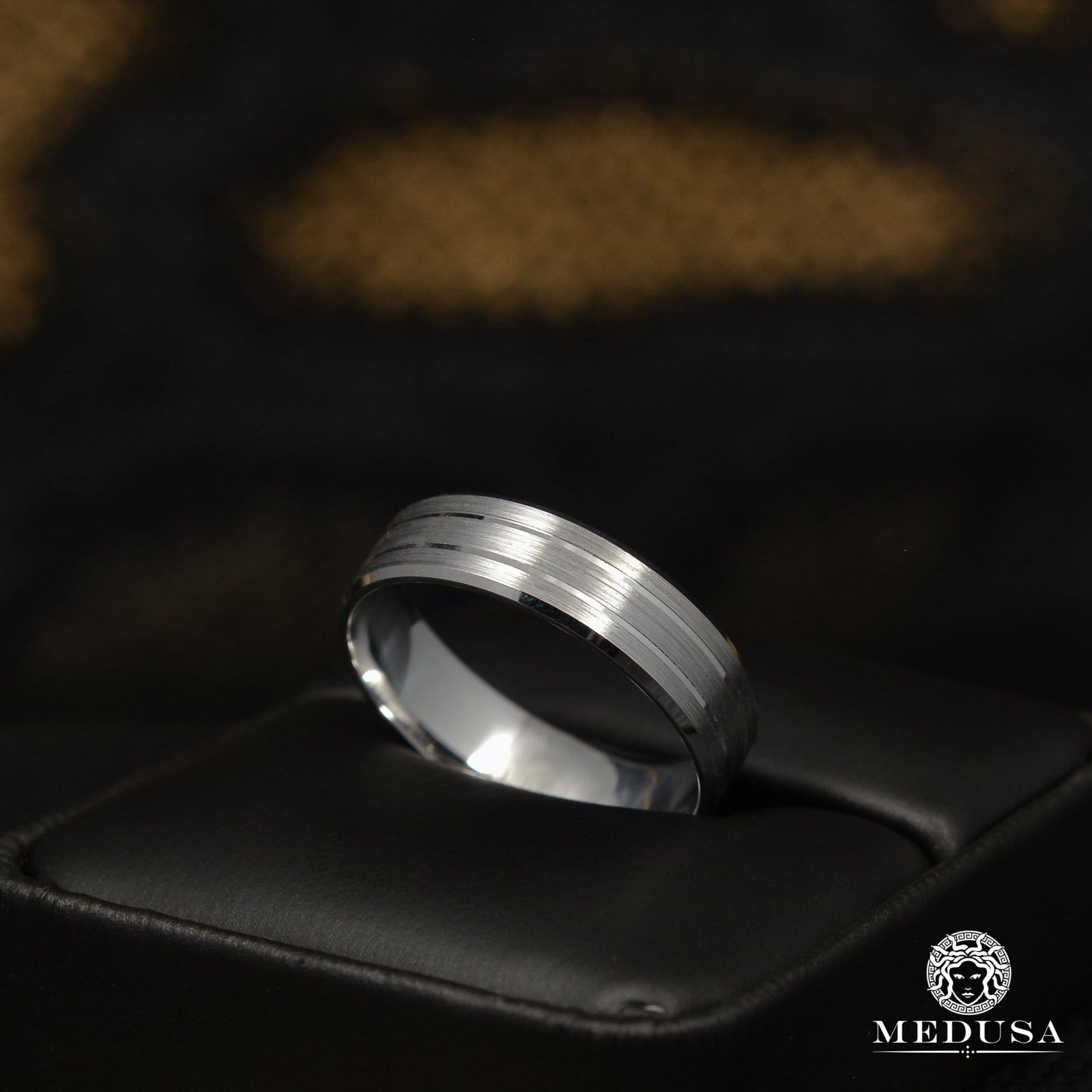 10K Gold Band | Men's Band Band H5 White Gold - MED239