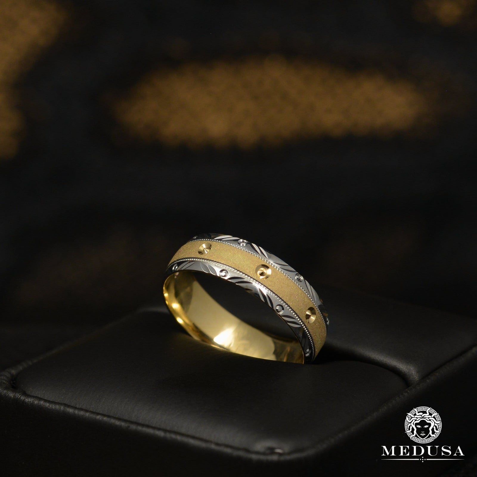 10K Gold Band | Men's Band Band H8 2 Tones - MED155