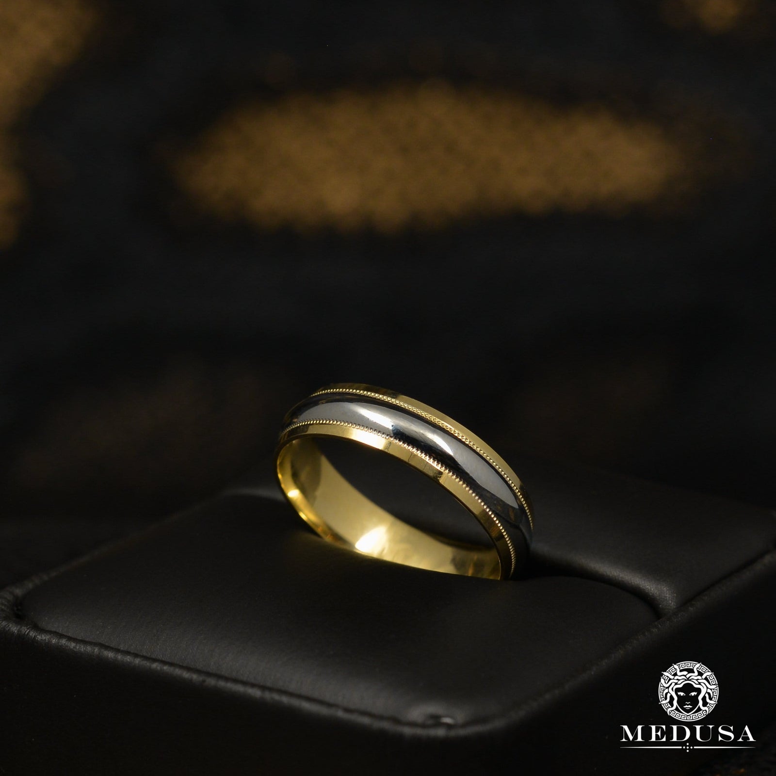 10K Gold Band | Men's Band Band H9 2 Tones - MED102-5