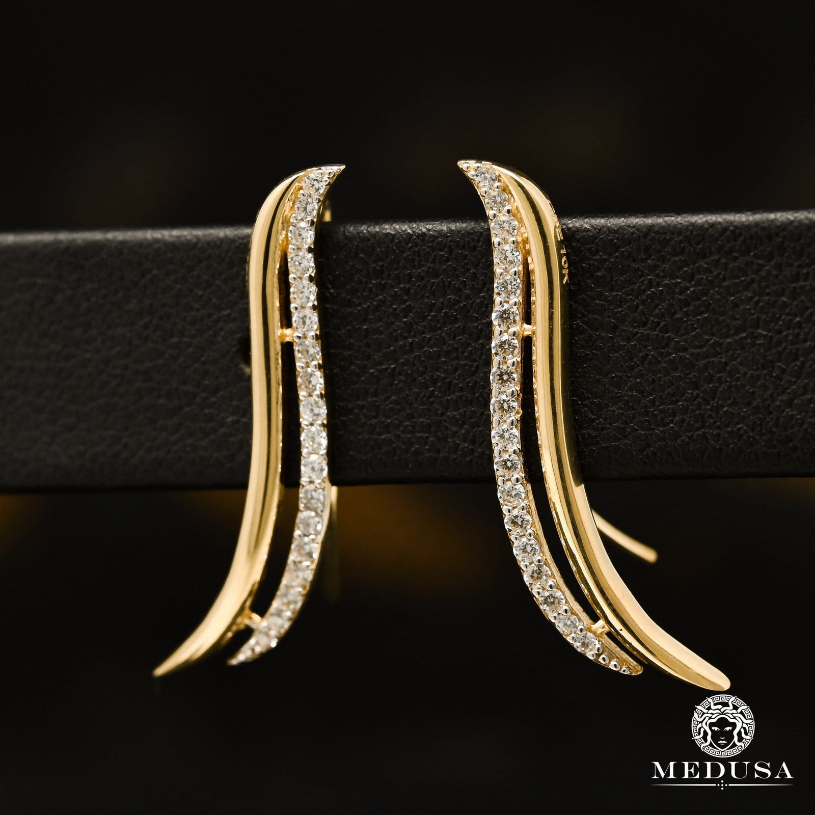 10K Gold Ear Cuff | Leaf X1 Yellow Gold Earrings