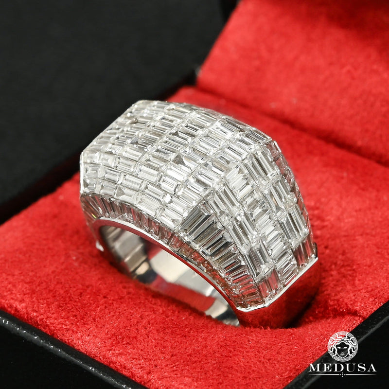18K Gold Diamond Ring | Luxurious Men&#39;s Ring D14 - Emerald Cut