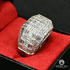 Bague à Diamants en Or 18K | Bague Homme Luxurious D14 - Emerald Cut Or Blanc