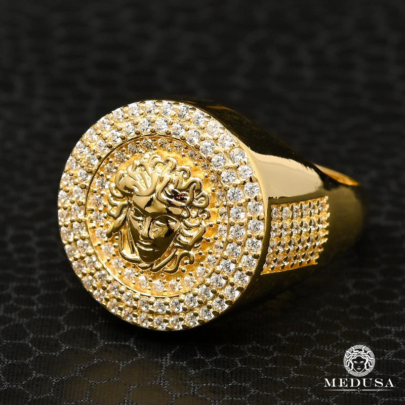 10K Gold Ring | Men&#39;s Ring Medusa H1 Gold 2 Tones