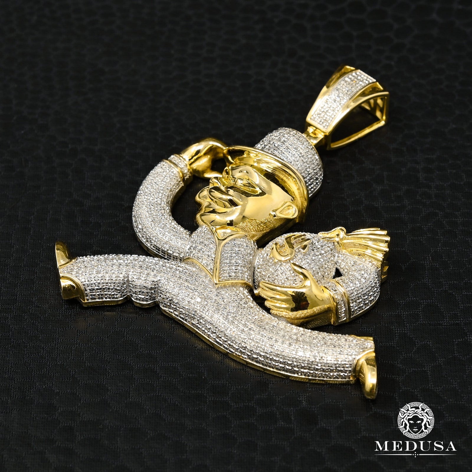 10K Gold Diamond Pendant | Various Monopoly D1 Pendant - 2 Tone Gold Diamond
