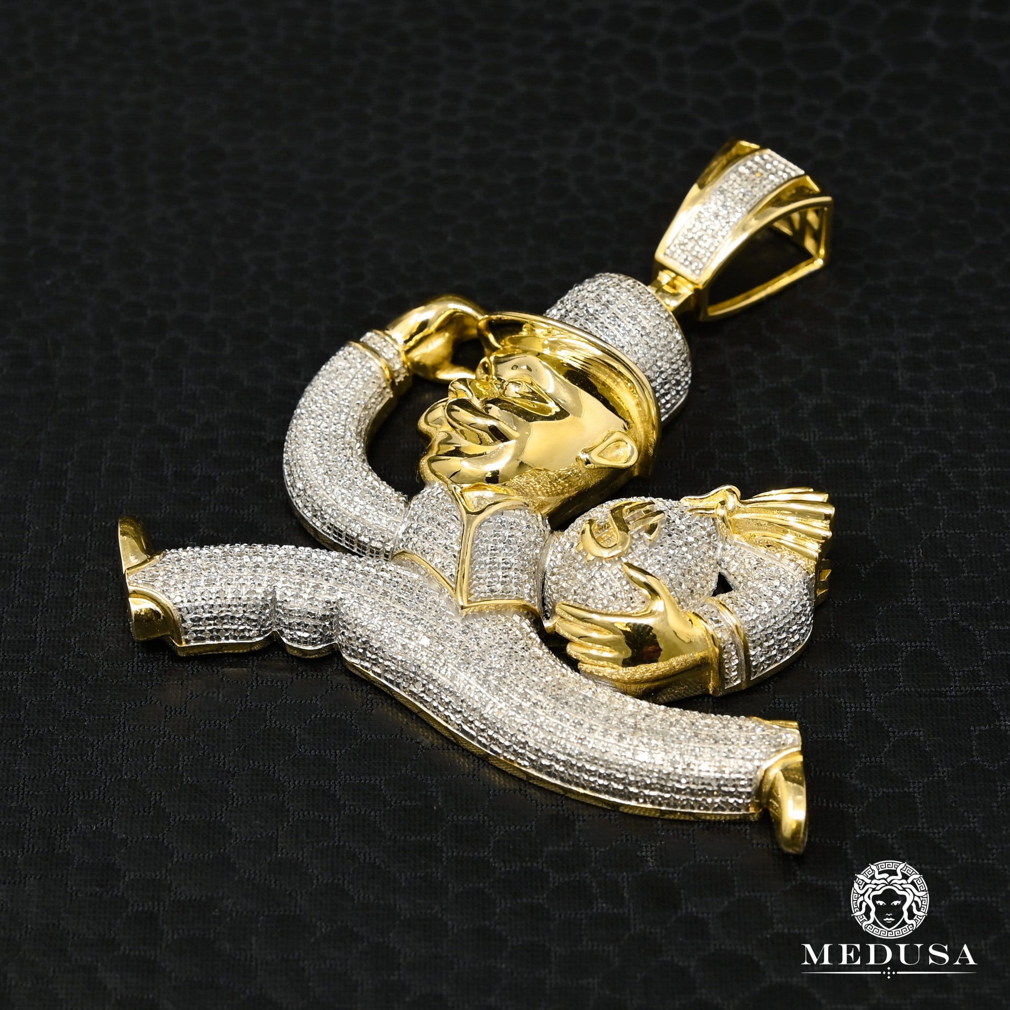 10K Gold Diamond Pendant | Various Monopoly D1 Pendant - 2 Tone Gold Diamond