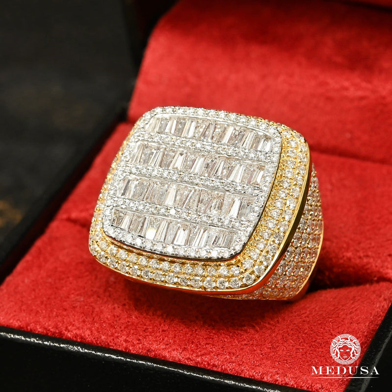 14K Gold Diamond Ring | Men&#39;s Ring Orb D5 - Yellow Gold Diamond
