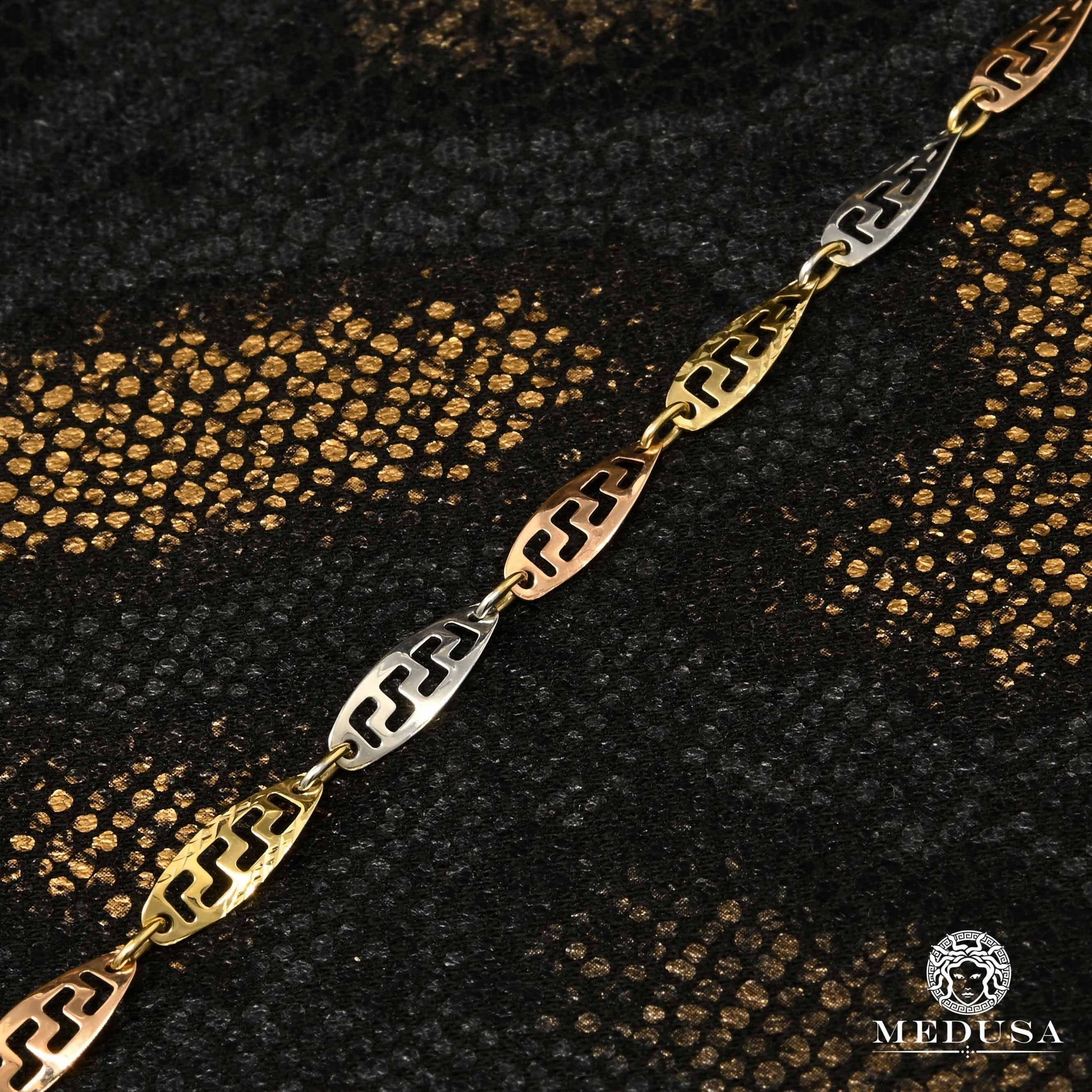 10K Gold Bracelet | Women's Bracelet Ornate F3 Gold 3 Tones