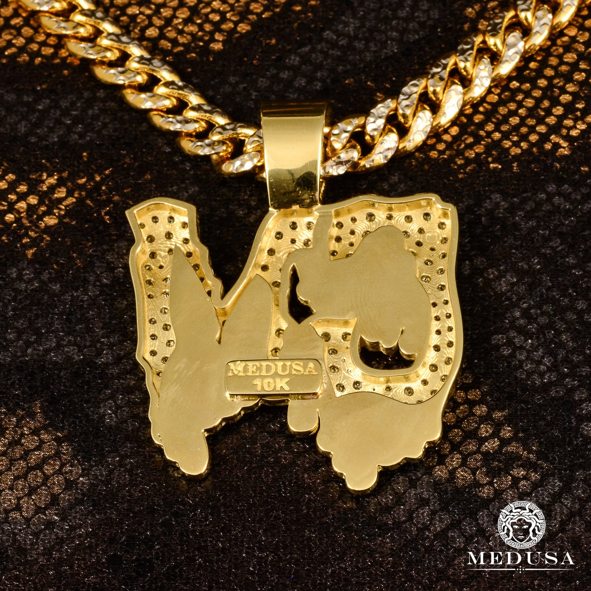 Pendentif en Or Custom | Bijoux Custom Pendentif 2 Lettre Drip Coloré