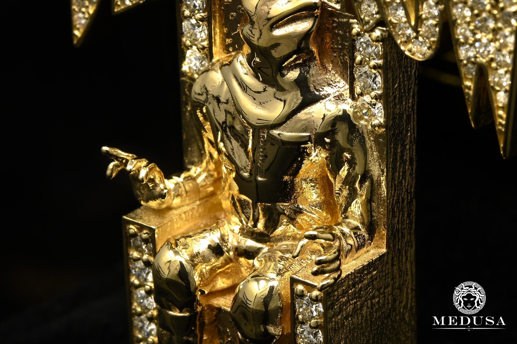 Pendentif en Or Custom | Bijoux Custom Pendentif Deathrow Records Or Jaune