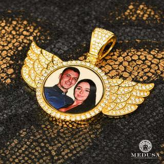 Photo Pendant D5 - Wings  - 53mm / Yellow Gold