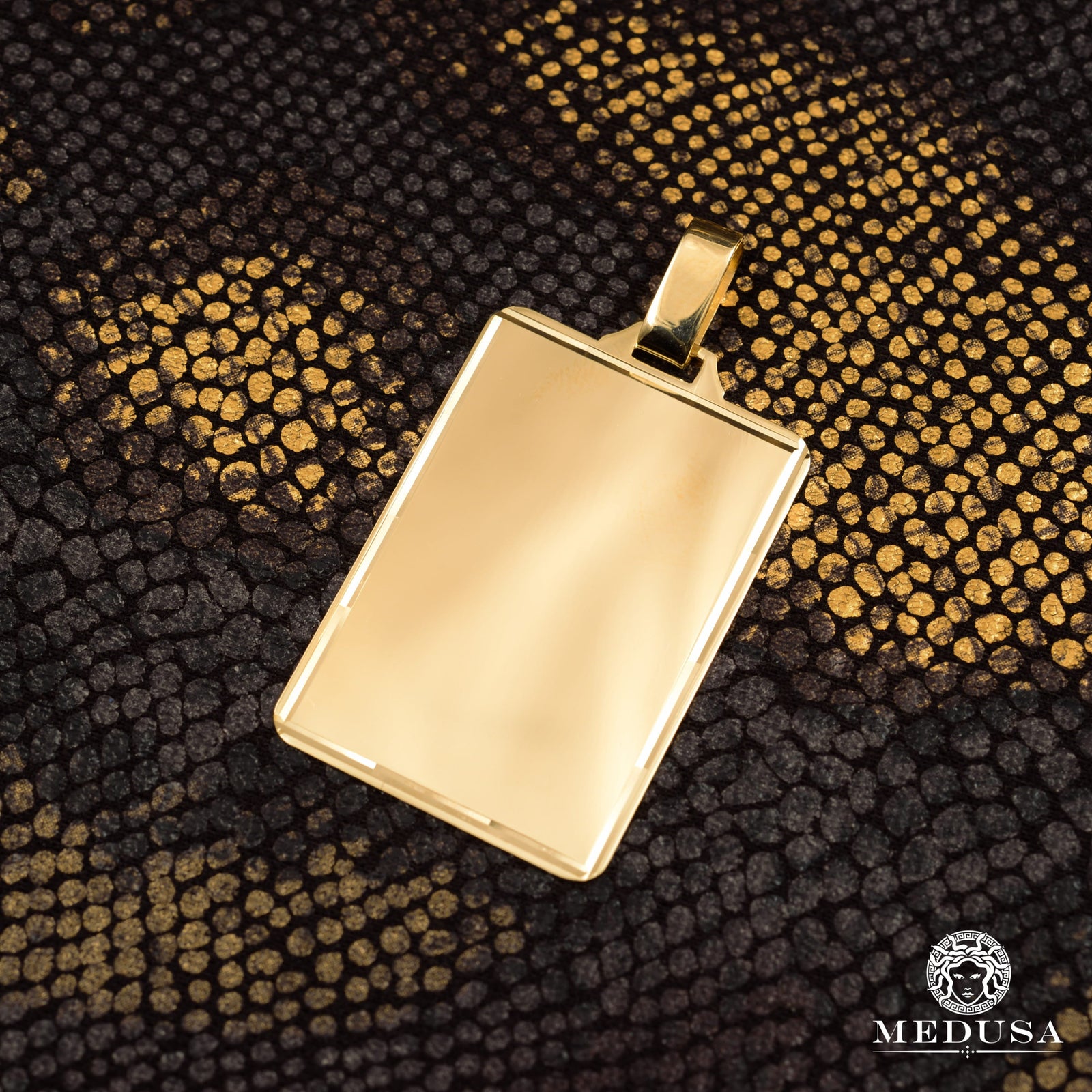 Custom Gold Pendant | Custom Jewelry Custom Engraved Plate 34mm / Yellow Gold