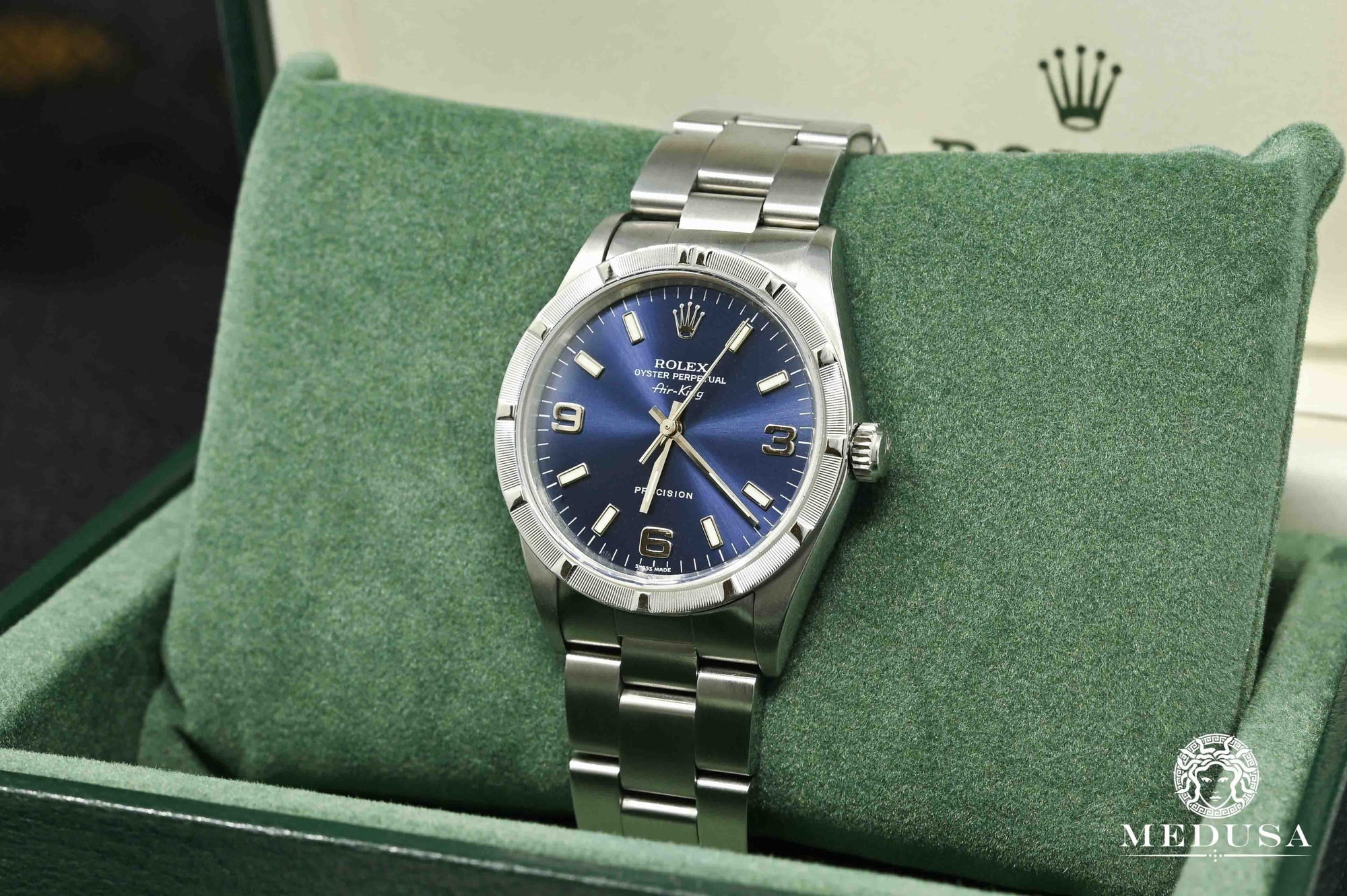 Montre Rolex | Montre Homme Rolex Air-King 34mm - Blue Stainless