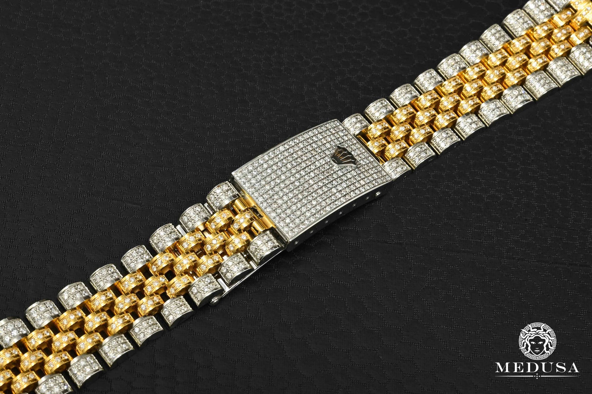 Montre Rolex | Montre Homme Rolex Bracelet Jubilee - Iced Out 2 Tones Or 2 Tons