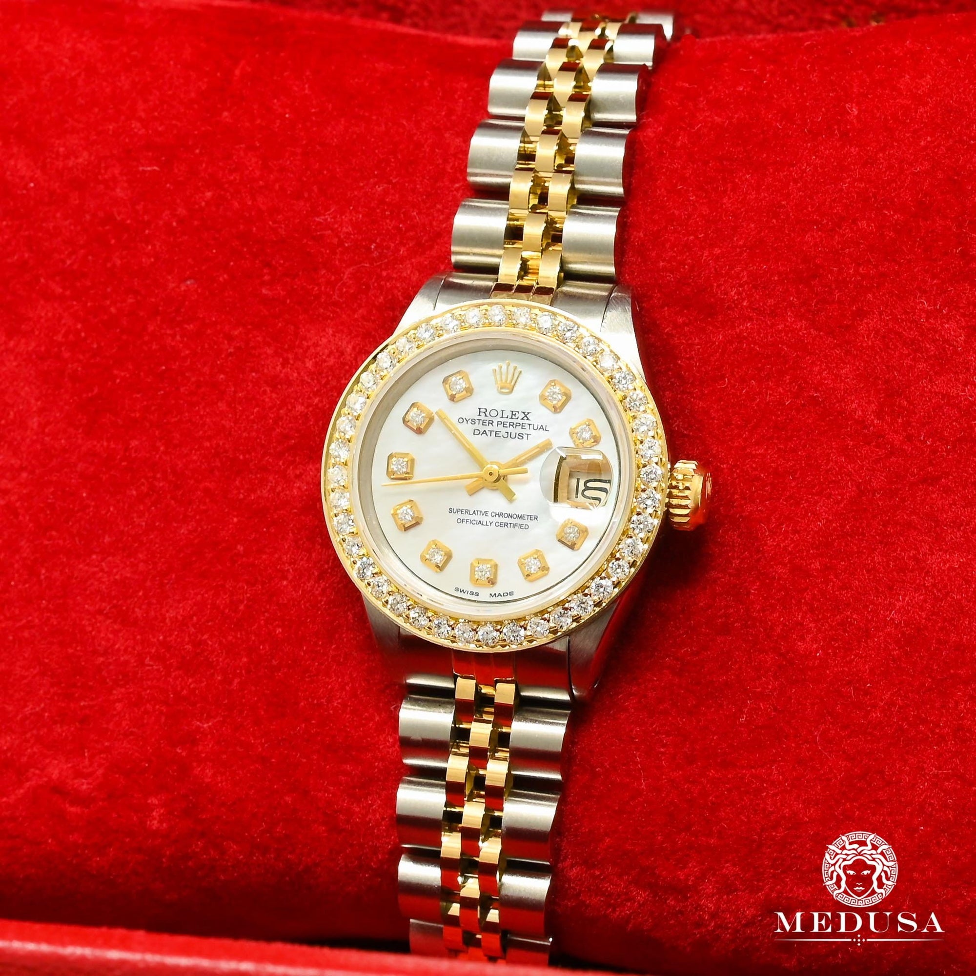 Montre Rolex | Montre Femme Rolex Datejust 26mm - White ’’Mother of Pearl’’ Or 2 Tons