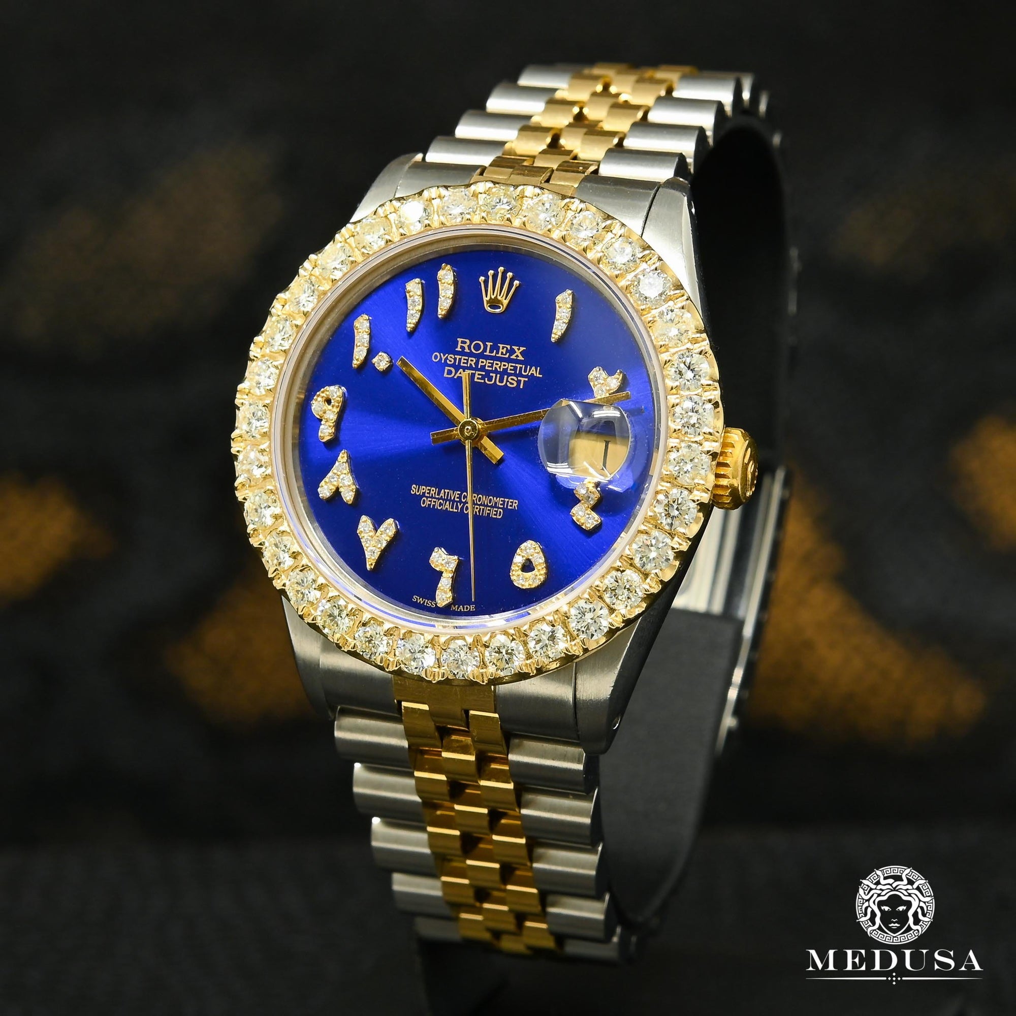 Rolex watch | Rolex Datejust 36mm Men's Watch - Blue Arabic Gold 2 Tones