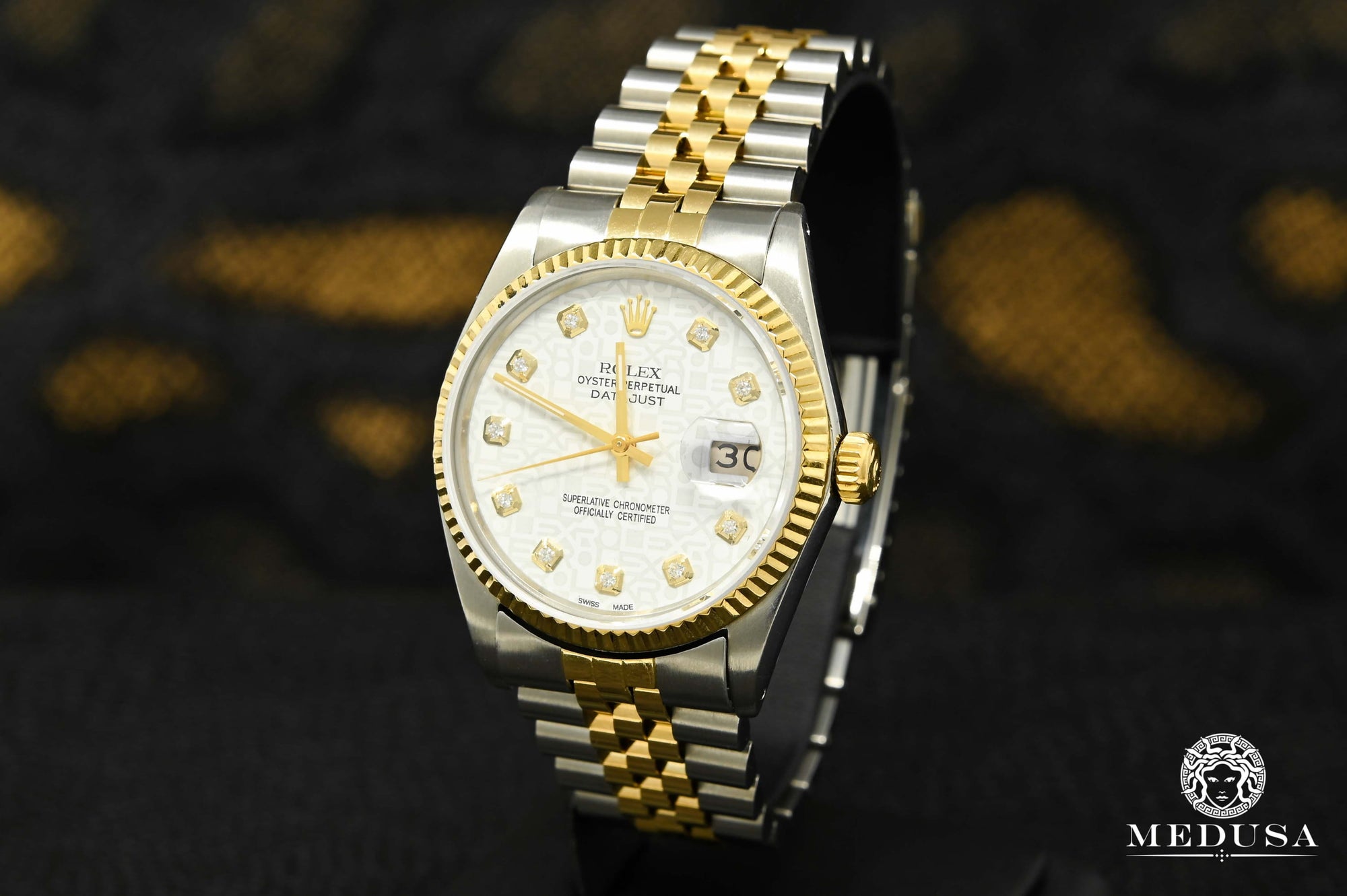 Montre Rolex | Montre Homme Rolex Datejust 36mm - Cadran Blanc Jubilee Or 2 Tons