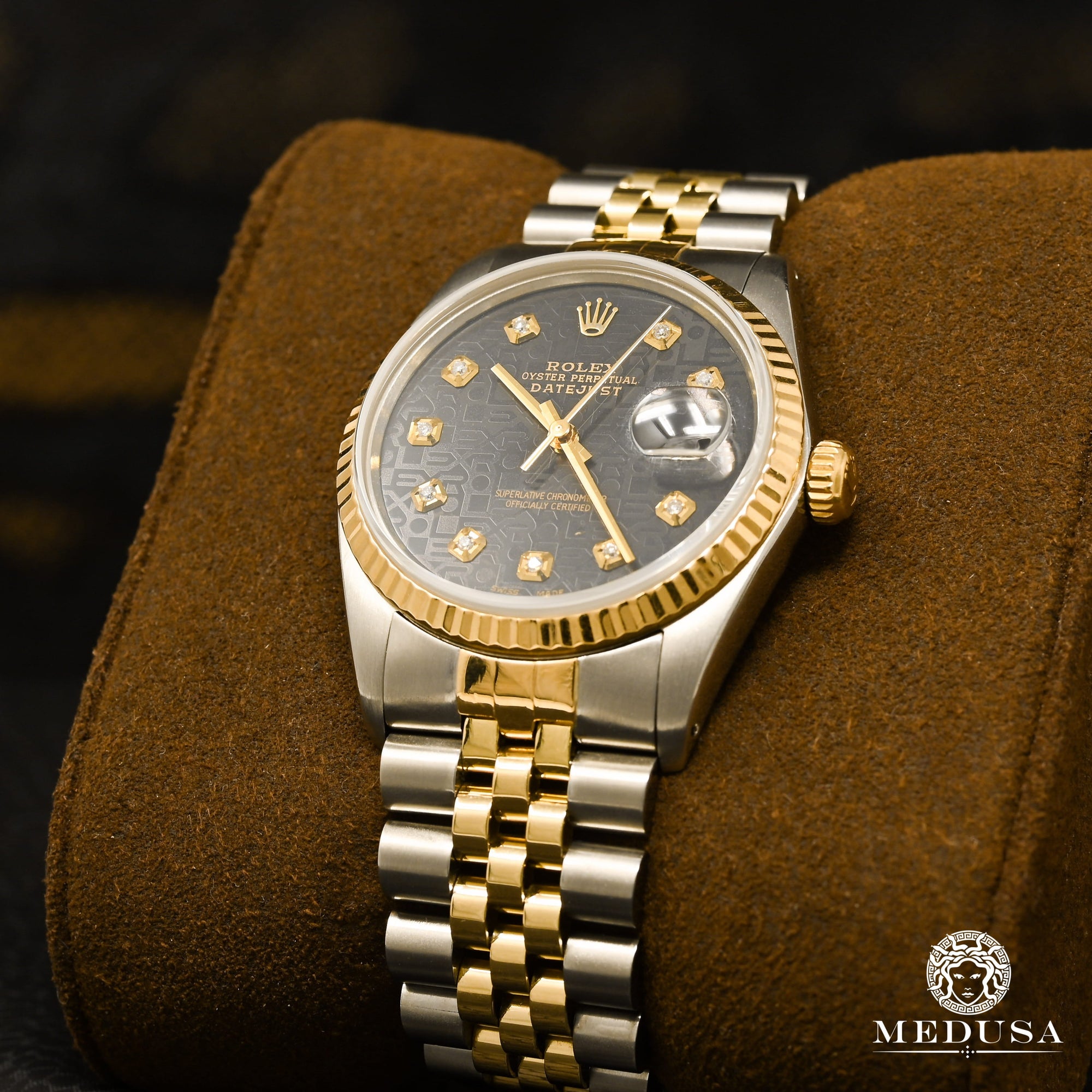 Rolex watch | Men&#39;s Rolex Datejust Watch 36mm - Black Dial Jubilee Gold 2 Tones