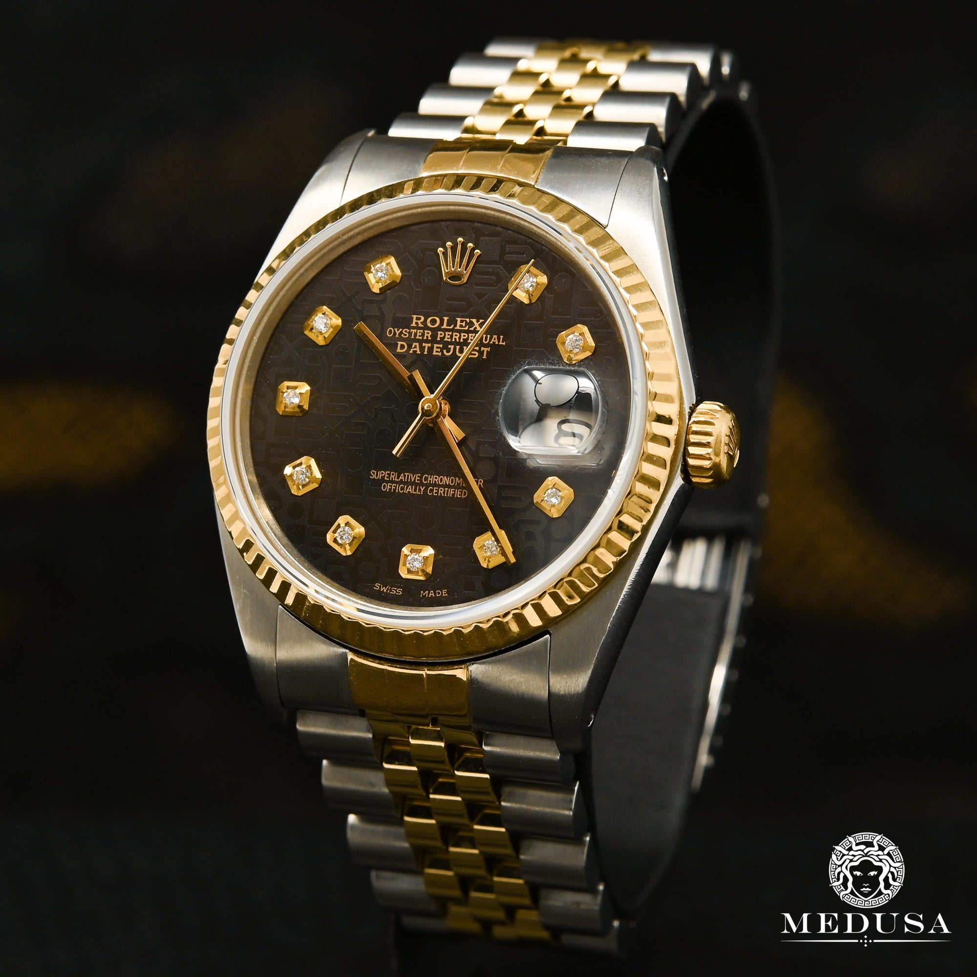 Rolex watch | Men's Rolex Datejust Watch 36mm - Black Dial Jubilee Gold 2 Tones