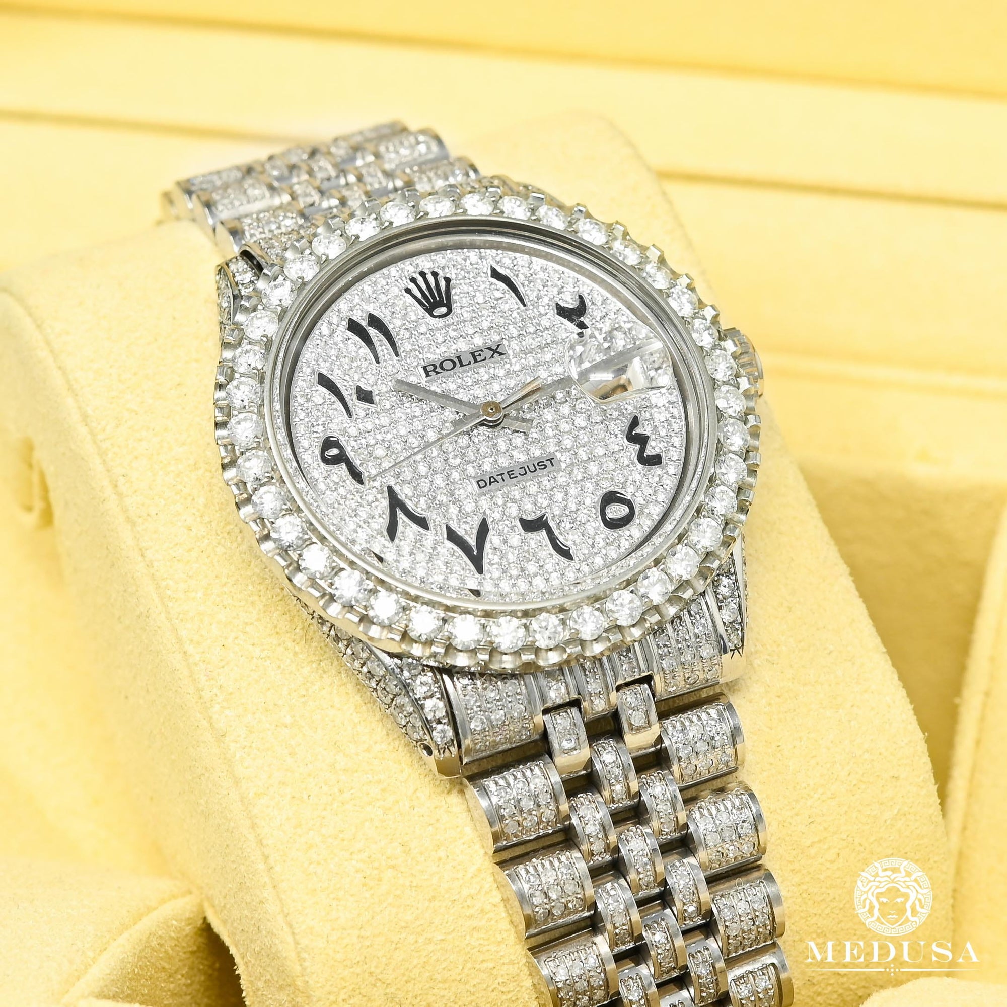 Rolex watch | Rolex Datejust 36mm Men&#39;s Watch - Full Iced Arabic Stainless