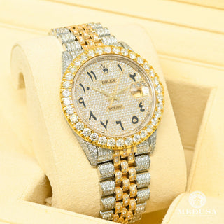 Rolex Datejust 36mm - Full Iced Arabic Two-Tone - Or 2 Tons